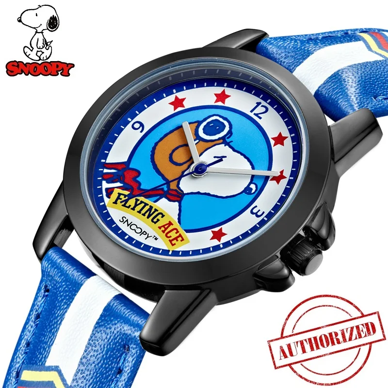 

Snoopy Pilot Watch Ruislee Waterpoof Cute Cartoon Watch Kids Watches Pu Quartz Watch Gift Children Hour Reloj Montre Relogio Boy
