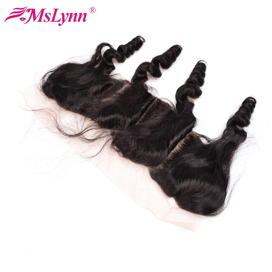 altBrazilian Hair Weave Bundles With Closure Pre Plucked Human Hair Loose Wave Bundles With Frontal Closure Remy Hair Mslynn Hair