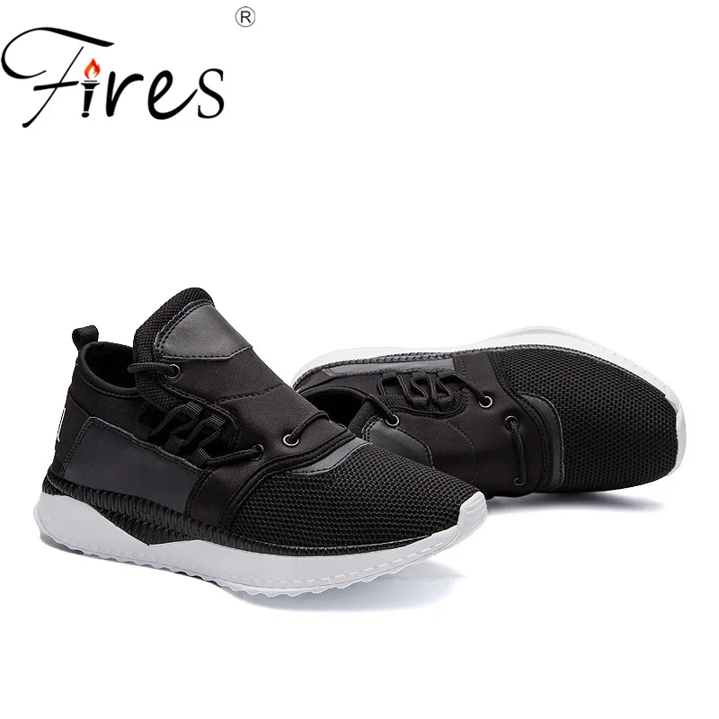 Fires Mens Casual Shoes Summer Breathable Lace up Flats Fashion Light Male Footwear Mesh Masculino Zapatos Hombre Black Shoes