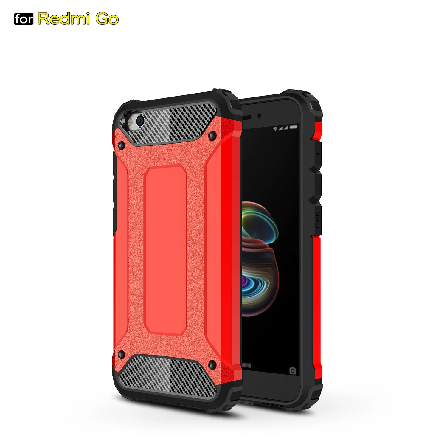 2 в 1 противоударный чехол для XiaoMi RedMi GO, 5,0 дюймов, чехол RedMIGO, защитный чехол s, Тонкий Жесткий ПК+ Силиконовый прочный для мобильного телефона, чехол