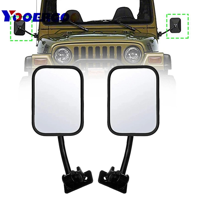 Для Jeep Wrangler одна пара прямоугольные зеркала подходят для 1997~ 2006 2007~ Jeep Wrangler TJ зеркала для Jeep