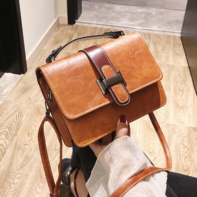 

Contrast single shoulder retro handbag 2019 new fashion elegant shoulder bag wild large capacity storage Messenger bag