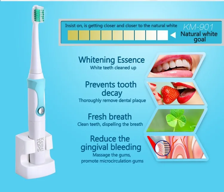 Электрическая зубная щетка KEMEI, ультразвуковая умная зубная щетка, вращающаяся, водонепроницаемая, для гигиены полости рта, уход за зубами, b pro, зубная щетка, KM-907