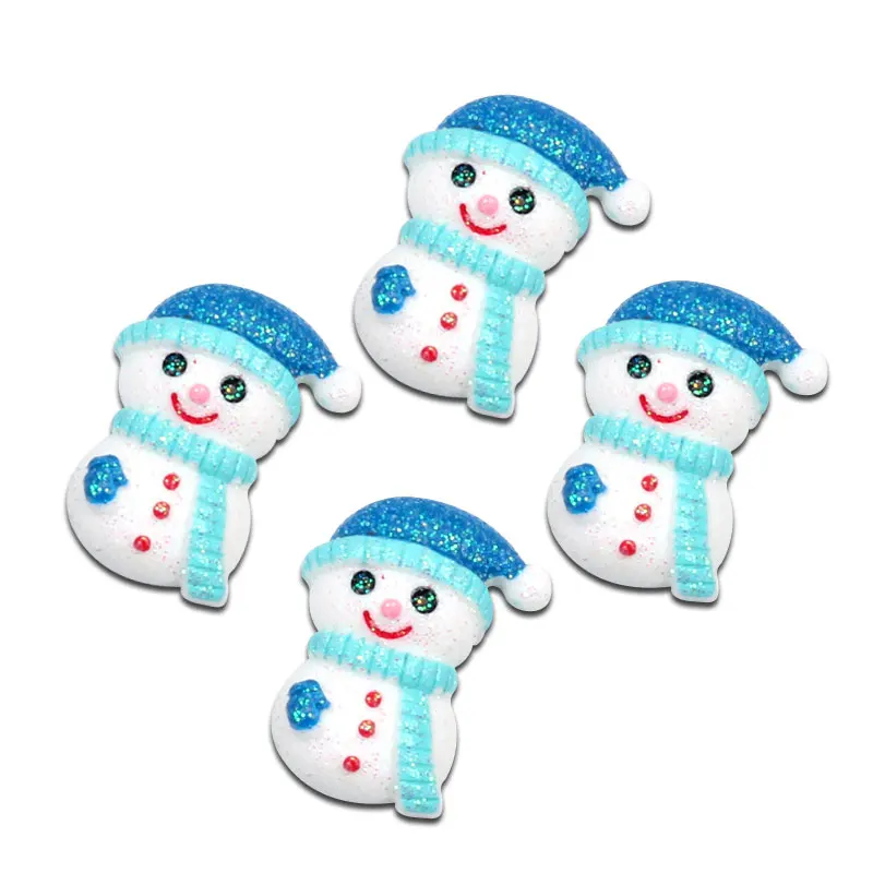 

LF 10Pcs Christmas Snowman Resin Decoration Craft Flatback Cabochon Embellishments For Scrapbooking Kawaii Cute Diy Accessories