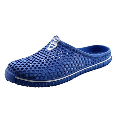 Мужская Летняя обувь; сандалии; Новинка; дышащие пляжные вьетнамки; мужские шлепанцы без застежки; сетчатая обувь унисекс; RD888159 - Цвет: blue