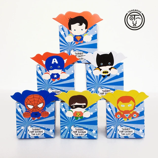 12 pcs/lot super héros Avengers superman batman boîte à bonbons boîte
