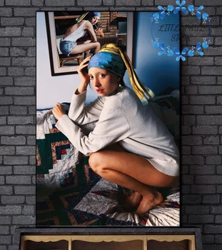 

Classic The Girl With A Pearl Earring Famous Art Canvas Poster Wall Picture for Living Room No Frame