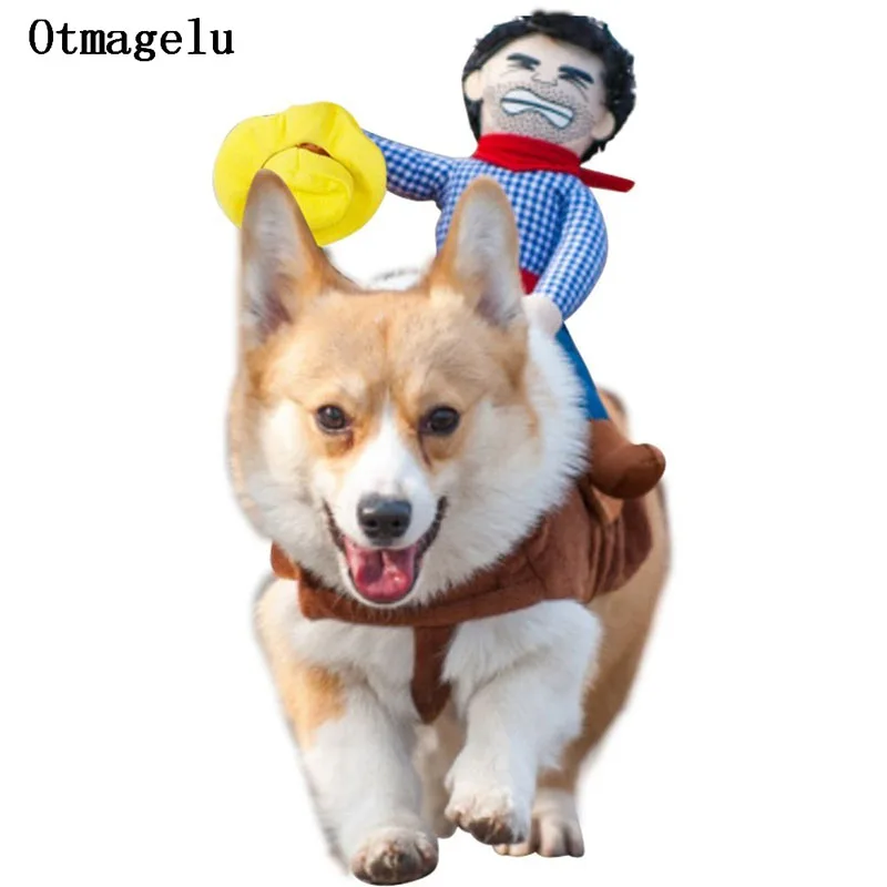 Divertidos disfraces de Gato para perros, ropa para perros, ropa para Halloween, Cosplay, disfraces de vaquero occidental, chaqueta, capa, accesorios para perros 7