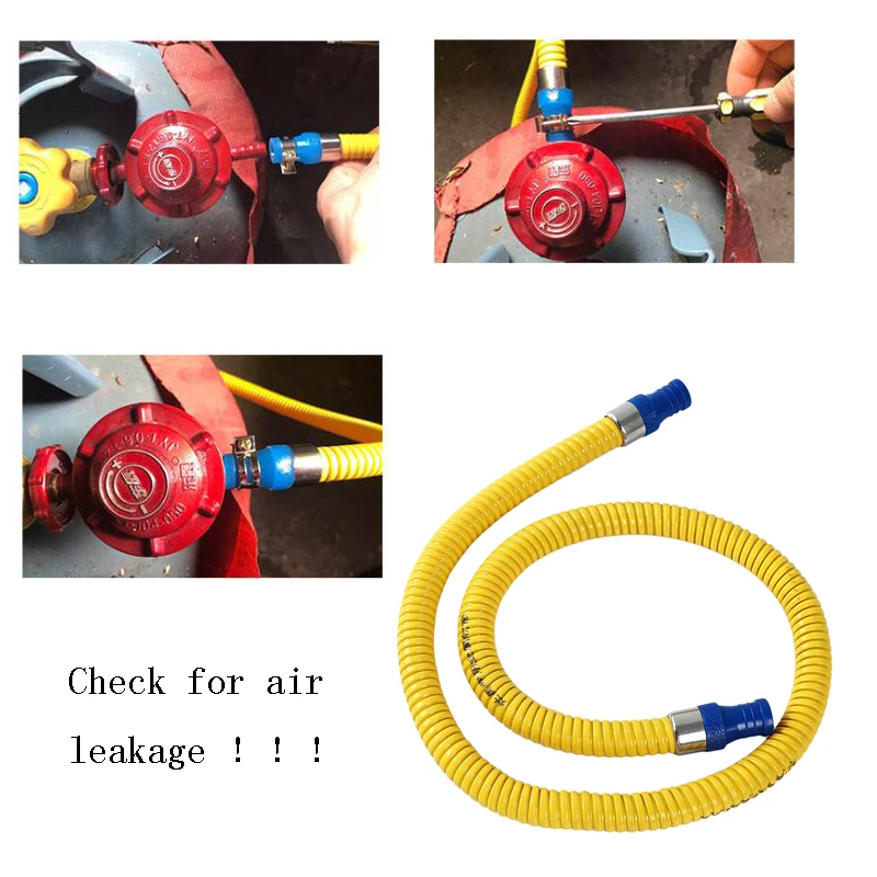 3 Layer Domestic Gas Water Heater Connected To Explosion-proof Gas Pipe Copper Fittings Quick Plug Female Joint 1m/1.5m/2m
