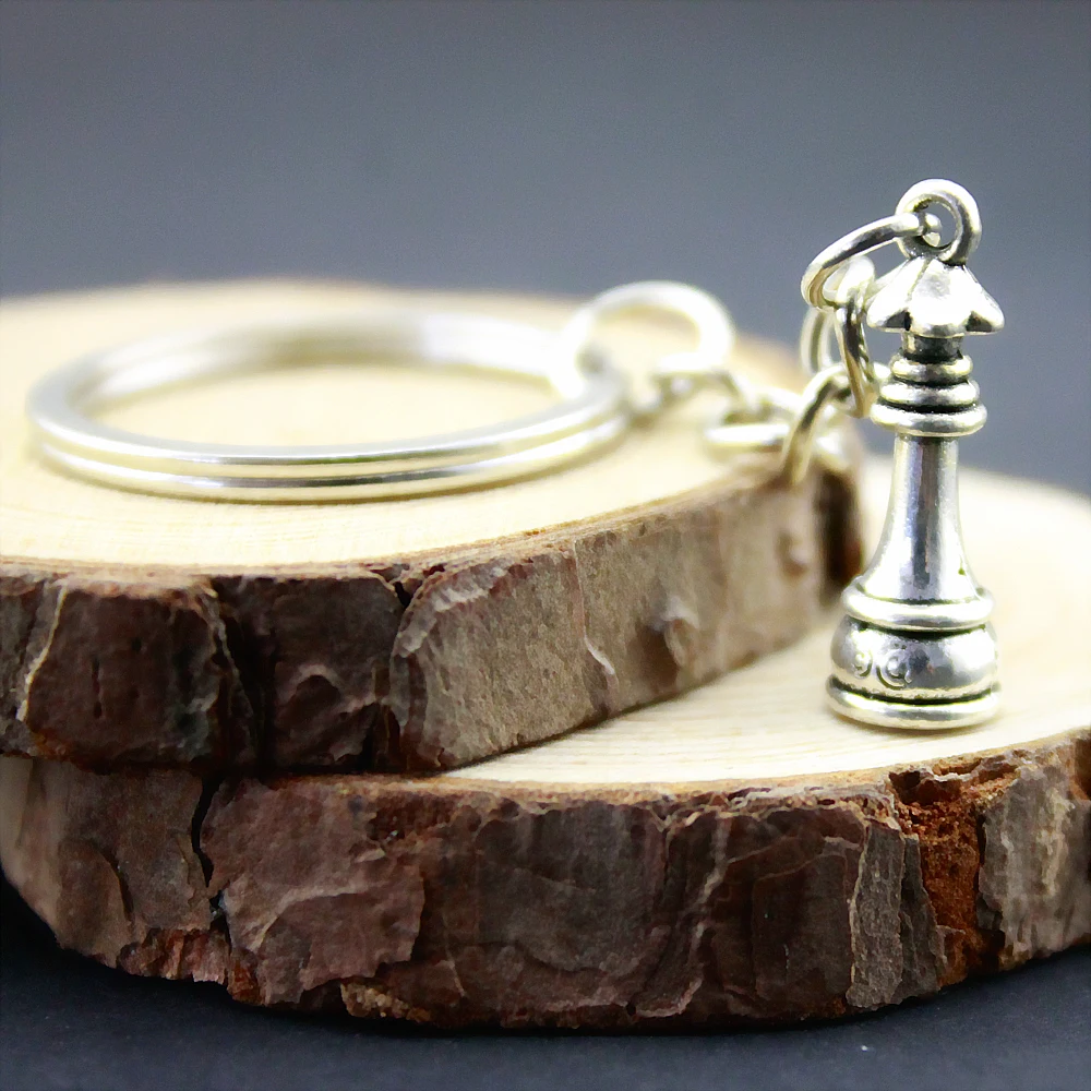 3Pcs New Fashion Keychain 23*8mm Chess Queen Pendants DIY Jewelry Metal