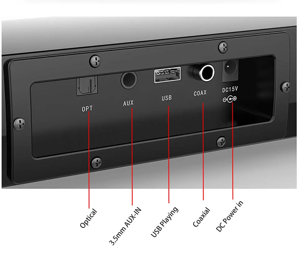 SR100 40 Вт Саундбар Bluetooth динамик домашний кинотеатр тв 3D стерео Aux-In коаксиальный Оптический сабвуфер динамик s для ТВ ПК телефона