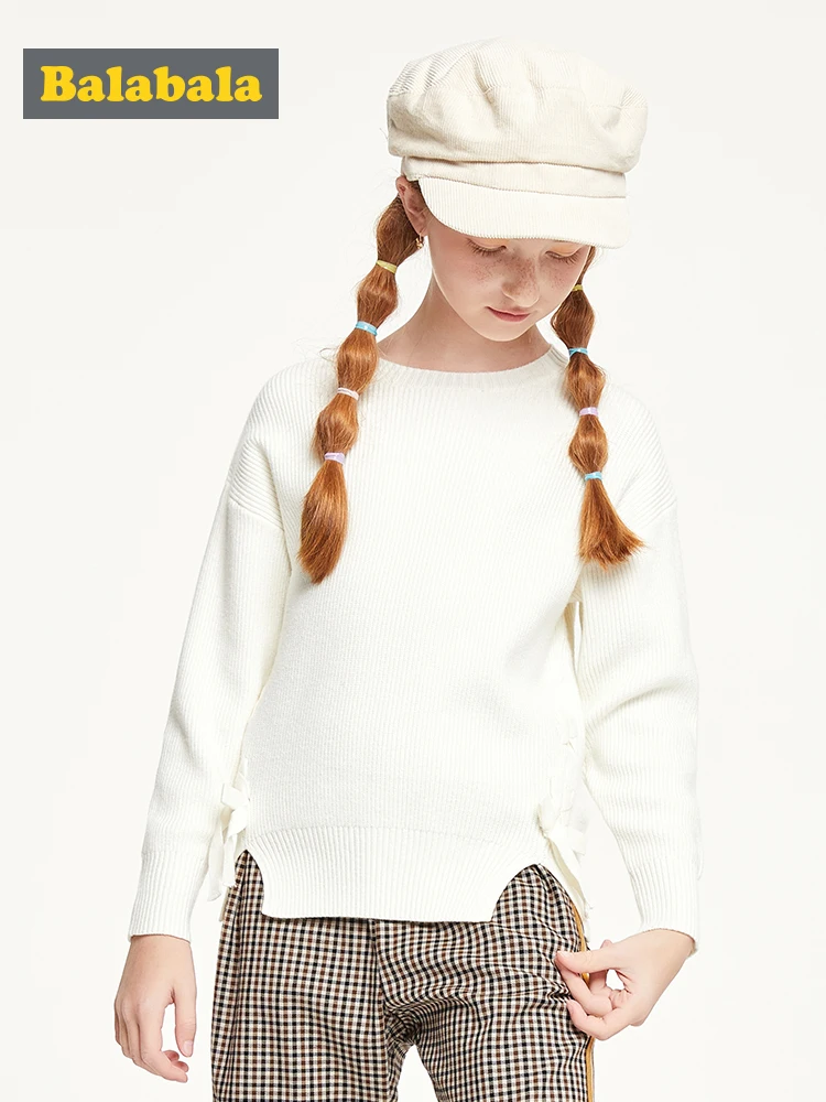 

Balabala Children clothing sweater girls 2019 new autumn clothes big children's sweater Korean sweet clothes
