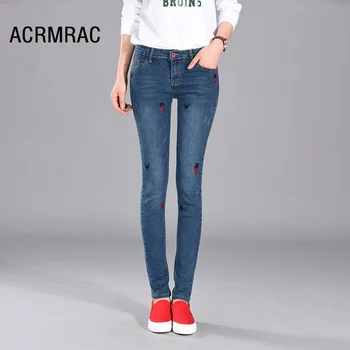 

Women jeans Slim Mid waist spring autumn Pencil pants Sexy Skinny jeans Woman 0899