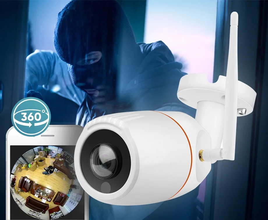 Ip камера Wifi 1080P Беспроводная 2MP Проводная ONVIF P2P ночного видения внешняя 360