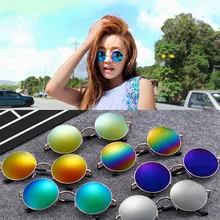 Модный круглый металлический каркас солнцезащитные очки для мужчин и женщин ретро классический Принц зеркало круг Круглые Солнцезащитные очки Мути-цвета опционально