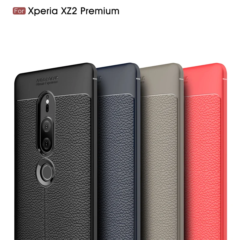 

Soft Silicone Litchi TPU Case For Sony Xperia XZ2 Premium Cover Rugged Armor Defender Case For Sony Xperia XZ2 Premium Shell
