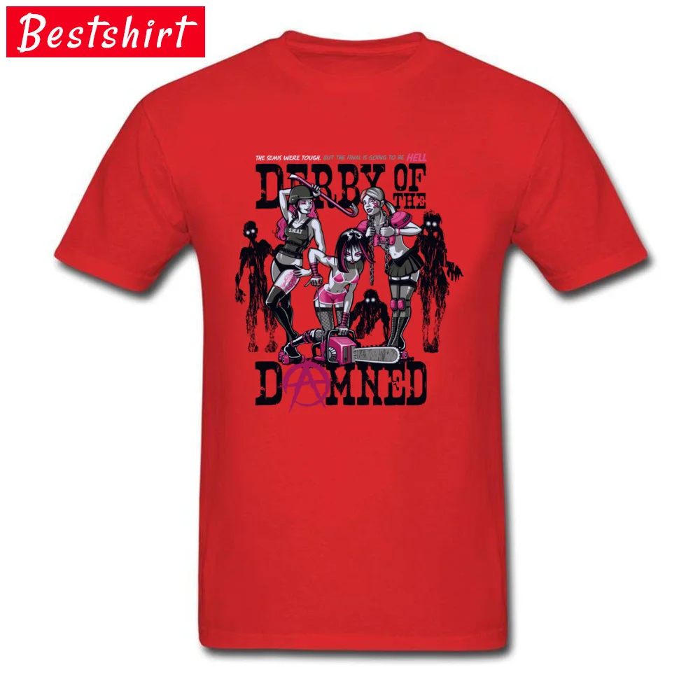 Derby of The Damned Tees 2018 New Fashion Round Collar Simple Style Short Sleeve Cotton Fabric Student Top T-shirts Tops T Shirt Derby of The Damned red