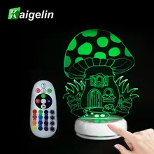 Грисветодио дный б светодиодный 3D ночник визуальный свет сенсорный датчик пульт дистанционного управления ночник настольная лампа для детской спальни украшения