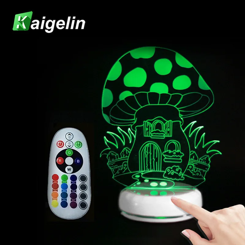 

Mushroom LED 3D Night Light Visual Light Touch Sensor Remote Control Nightlight Desktop Night Lamp For Kids Bedroom Decoration