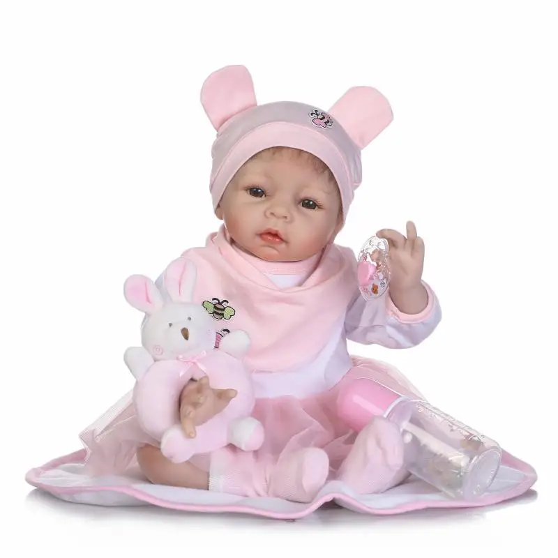 

Silicone reborn baby dolls 22"55cm Bebes reborn girl real alive newborn babies dolls toys for children gift bonecas