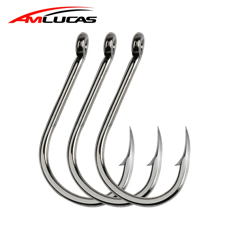 Amlucas 30pcs High Carbon Steel 2#-13# Carp Fishing Hooks in Fly Fishhooks Jig Big Barbed Hook Pesca Fishing Accessories We1105