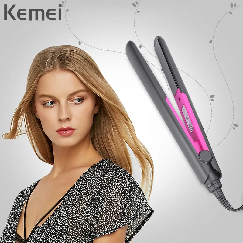 Mini Hair Straightener Hot Sale Kemei Electric 30W 1 Inch Hair