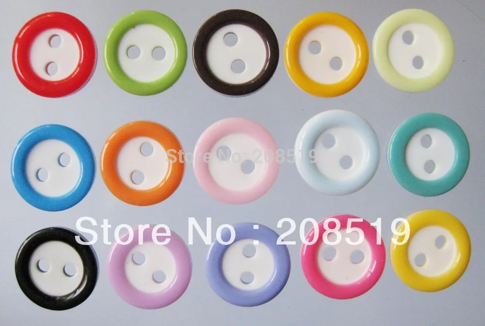 

NB052 assorted colors craft button 1000pcs round shape 12.5mm 2-hole shirt buttons