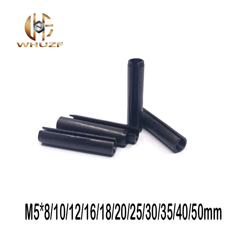 

40pcs M5*8/10/12/16/18/20/25/30/35/40/50mm GB879 Steel Split Spring Dowel Tension Roll Pin Resilient Cylindrical Cotter Pins