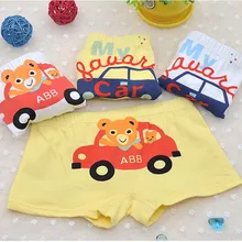 3 шт./партия, хлопковое нижнее белье для маленьких мальчиков трусы для студентов детские трусы с рисунками из мультфильмов, желтые короткие трусы для мальчиков, детские трусики От 2 до 10 лет