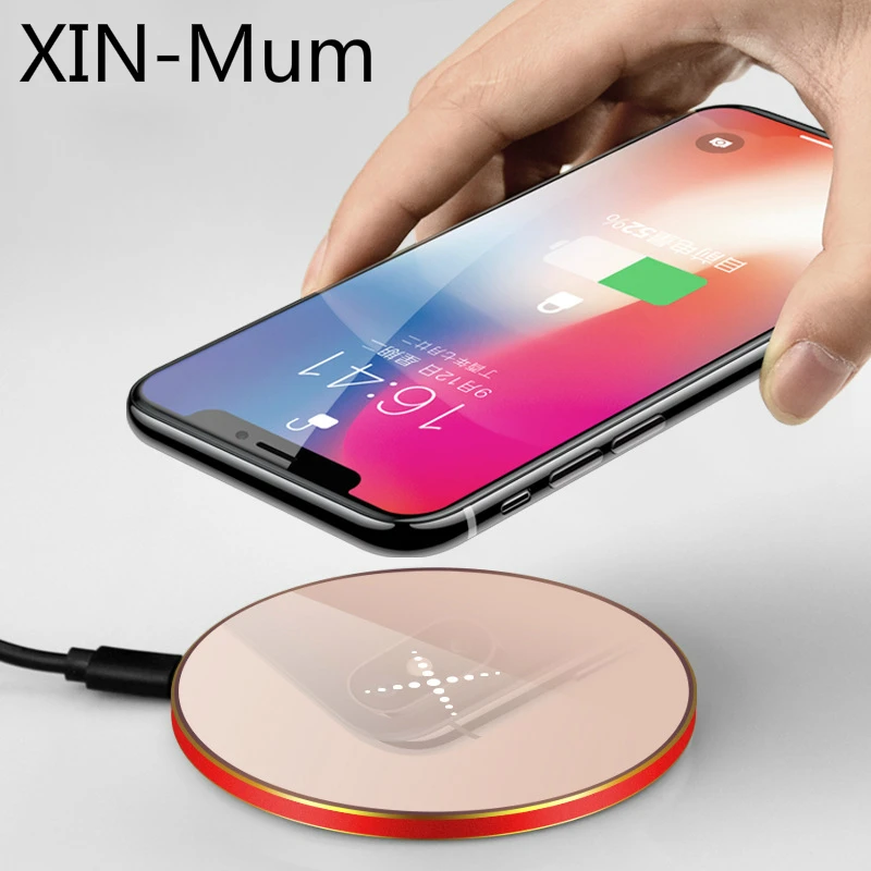 

Wireless Charger Ultrathin Circular QI Wireless Charger Aluminum Alloy for Iphone 8 8 Plus X Galaxy S6 7 Edge S8 9 Plus