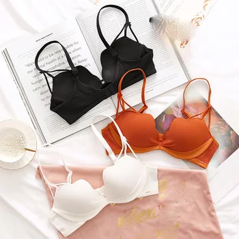 

Sexy Deep U Cup Bras sets For Women Push Up Lingerie Seamless Bra set Wire Free Bralette panties Intimates Female Underwear