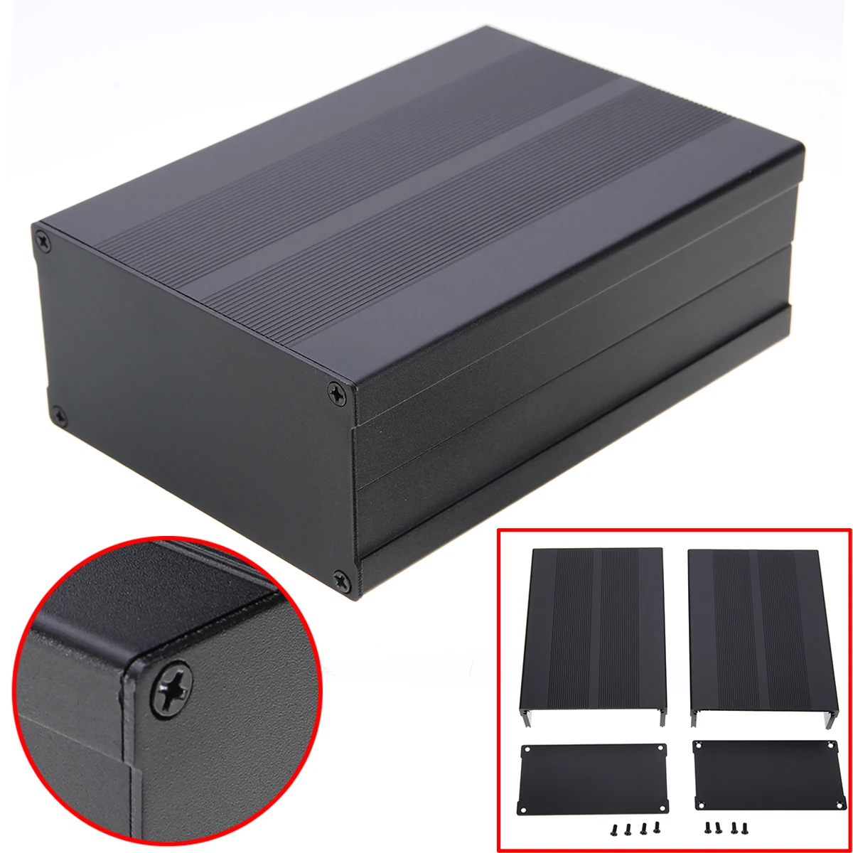 DIY Алюминий pcb ящик с инструментами корпус плате электронный проект черный 150 х 105 х 55 мм