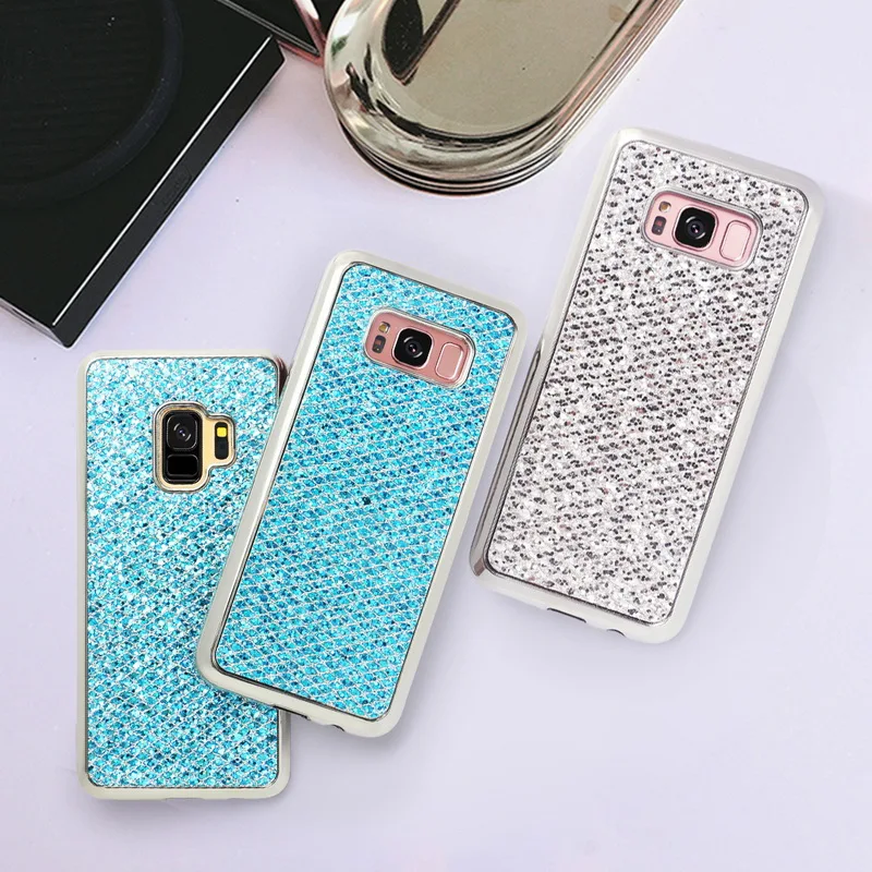 

Fashion Plating Glitter Bling Phone Case For iPhone X 7 8 6 6S Plus For Samsung S9 S8 Plus S7 Edge Note8 Soft TPU Silicon Cover