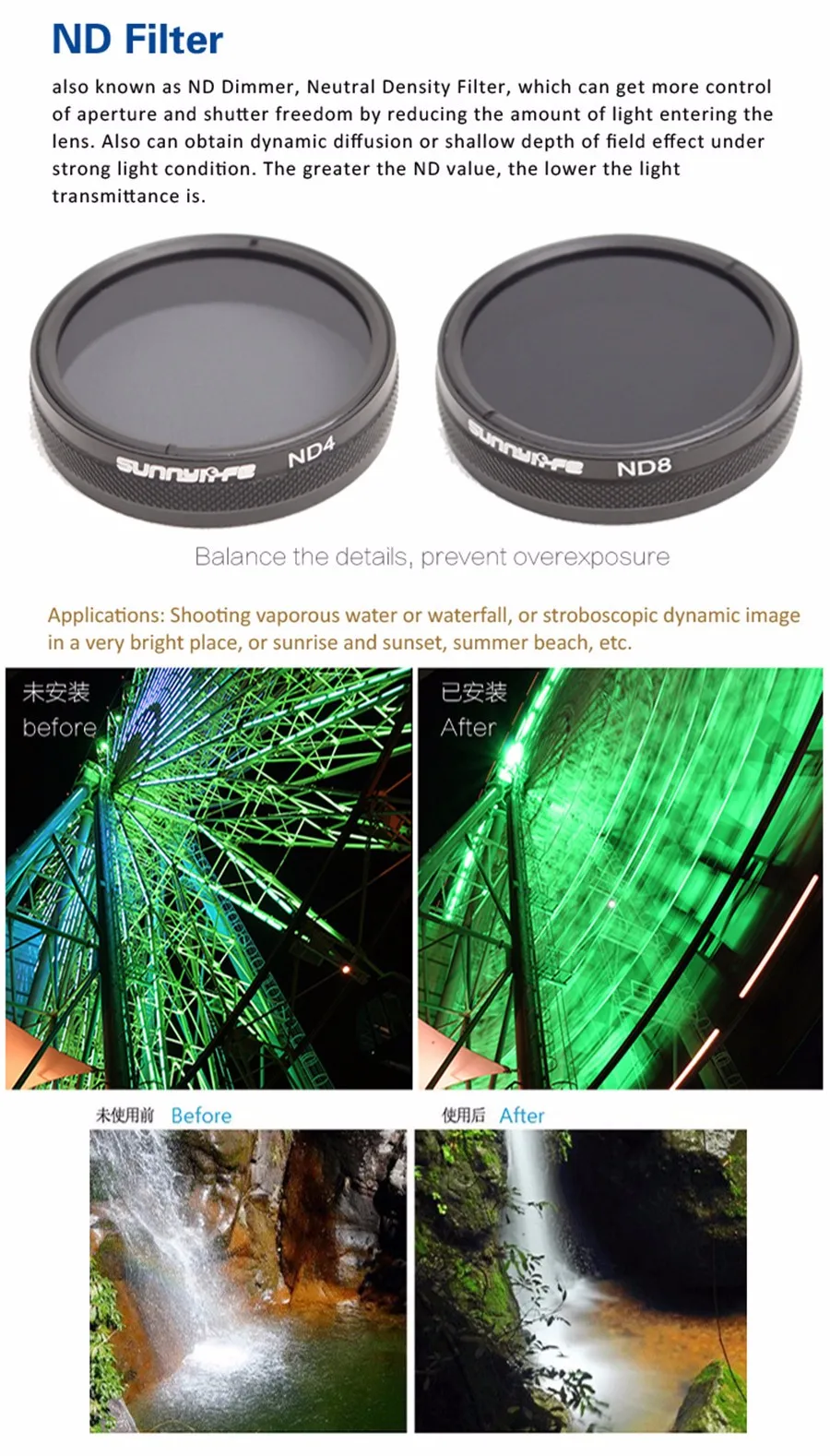 DJI Phantom 3 4 Accessories ND4 / ND8 / MCUV / CPL HD Lens Filter For Phantom 4 Phantom 3 Professional And Advanced And Standard Cam