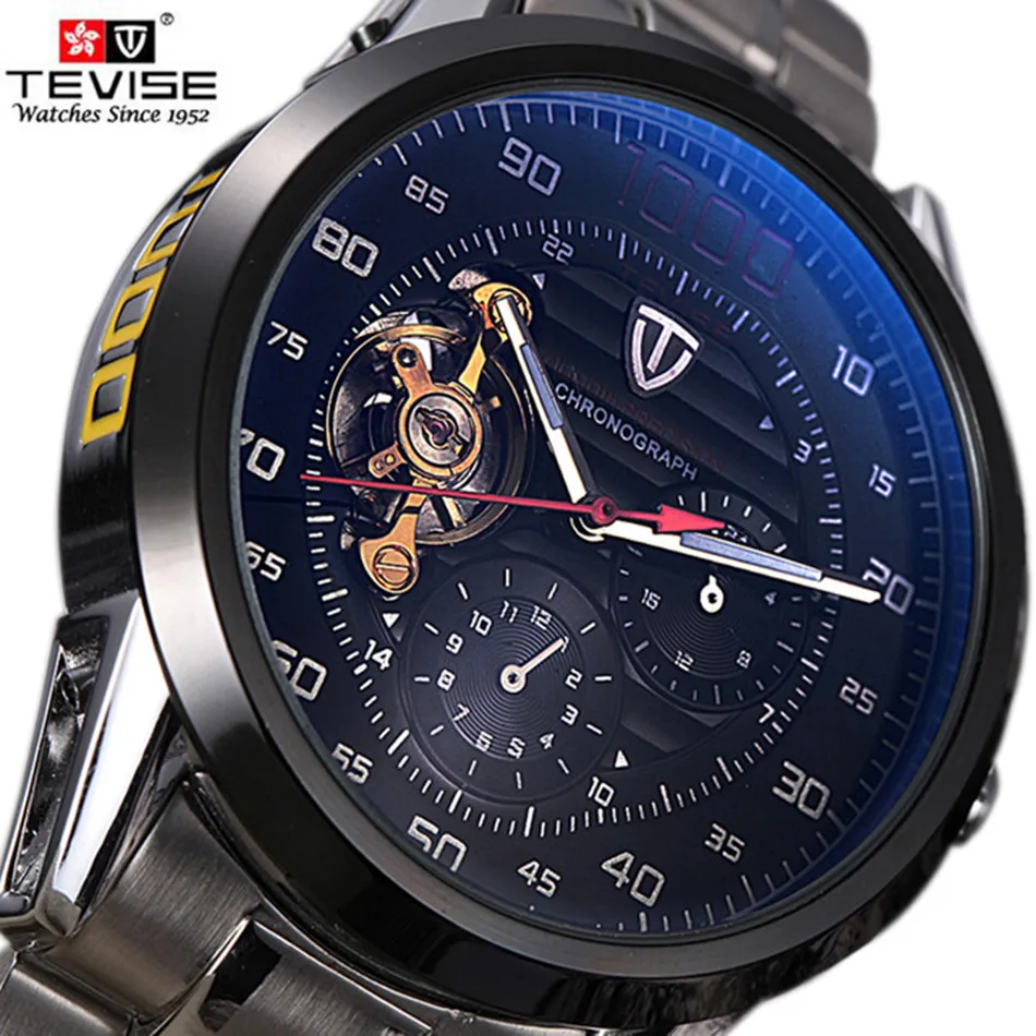TEVISE автоматические механические часы для мужчин турбийон полые водонепроницаемые мужские часы Брендовые мужские часы большой циферблат наручные часы Мужские часы