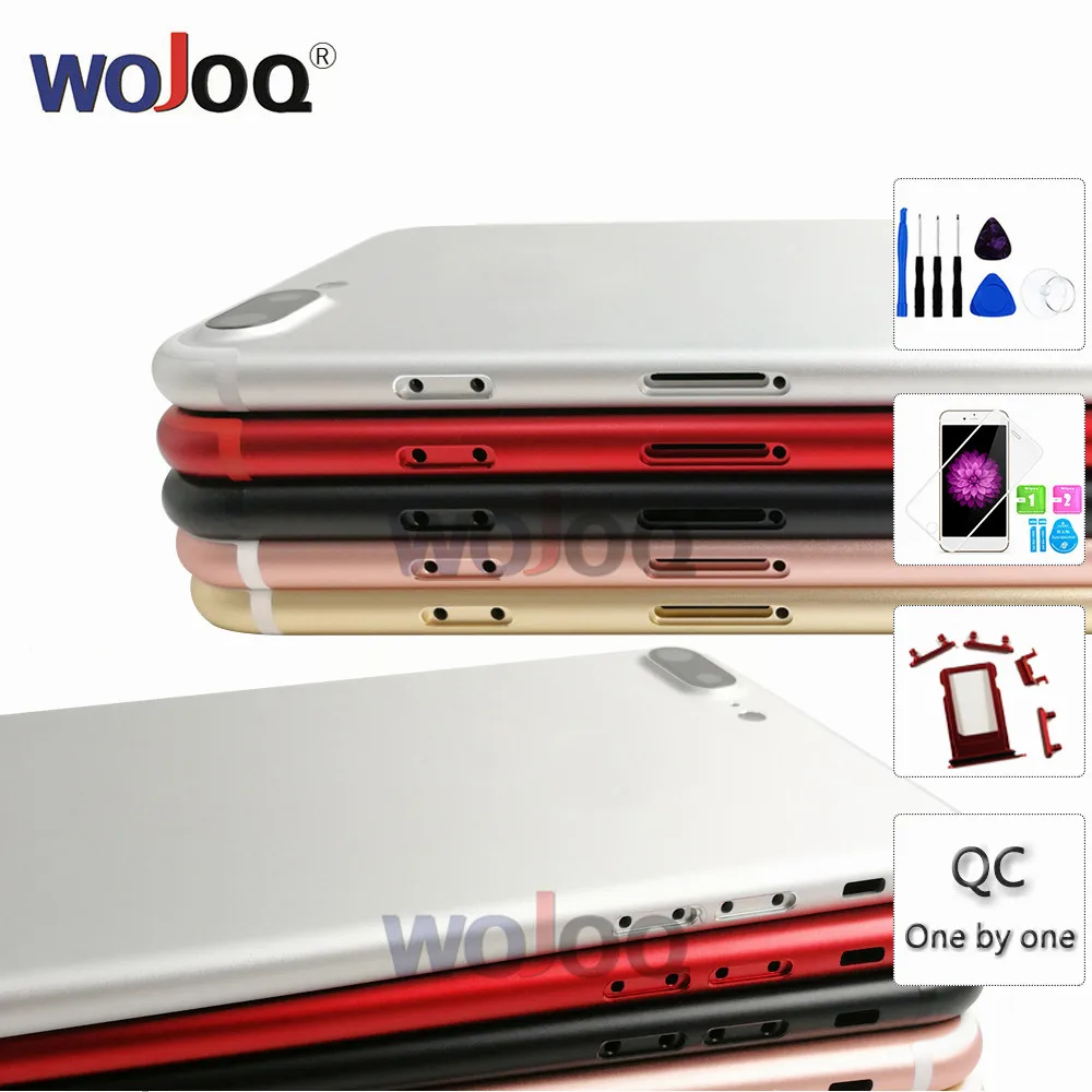 

WOJOQ Rear Door Housing Case For iPhone 6 7 Plus Battery Cover Back Middle Frame Replacement For iphone6 Back Housing & IMEI