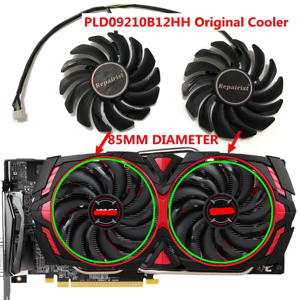 85 мм RX470 RX570 VGA GPU кулер для видеокарты вентилятор для MSI RX 470 RX 570 ARMOR видео охлаждения карт системы в качестве замены