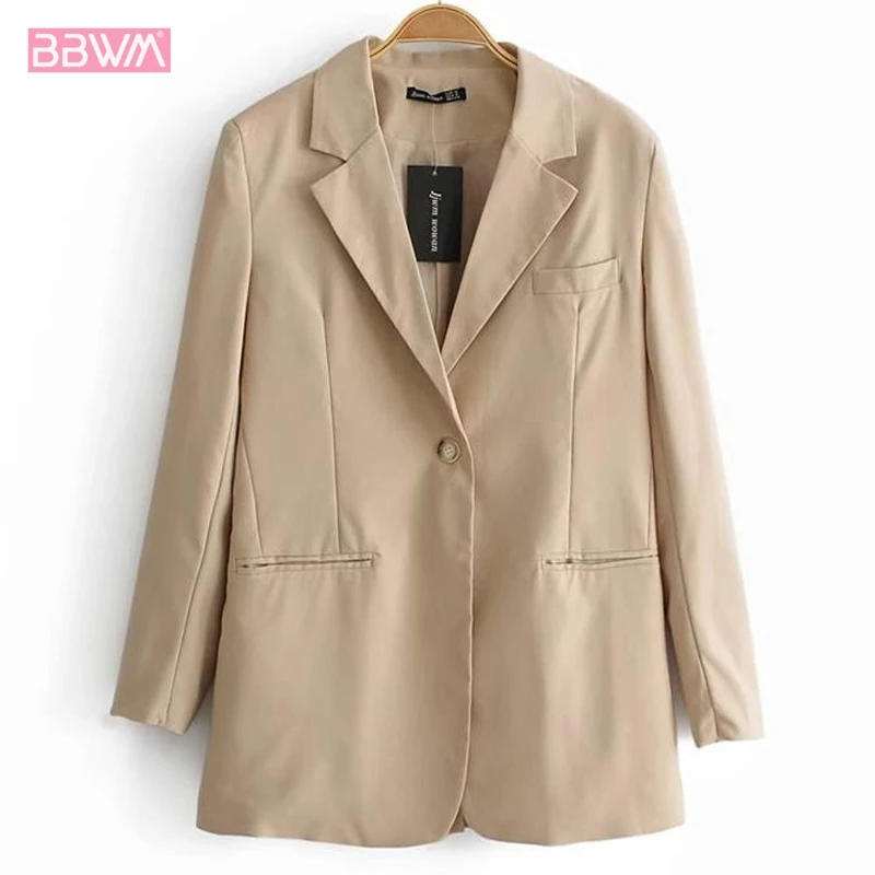 

Long Sleeved Lapel Pocket Casual Women's Jacket 2019 Autumn New Women's Fashion Wild Slim Slimming Female Coat
