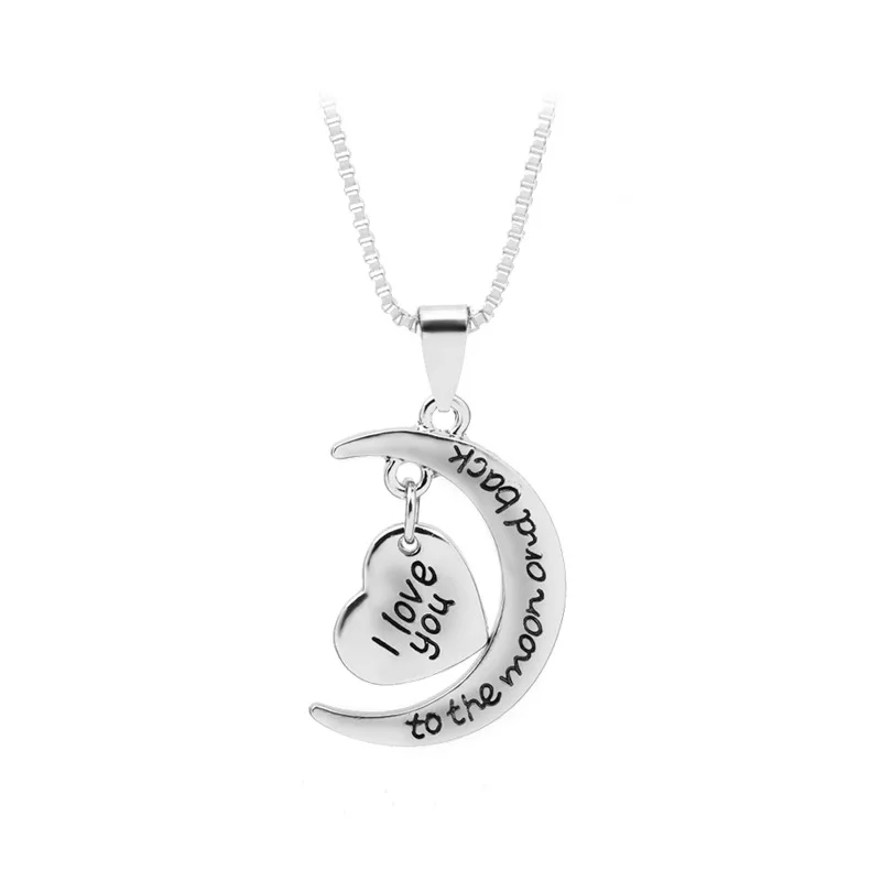 10pcs/lot  I love you to MOON AMP Back Love the moon necklace