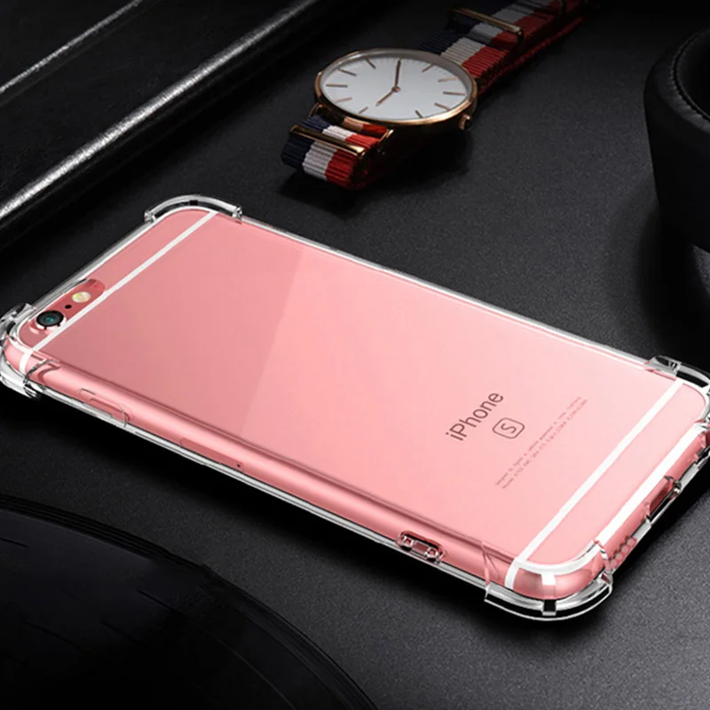 

Ultra thin Clear Transparent TPU Silicone Case For iPhone 5s se 6 6s 7 8 Plus X XS MAX XR Four-Corner Airbag Protection Case