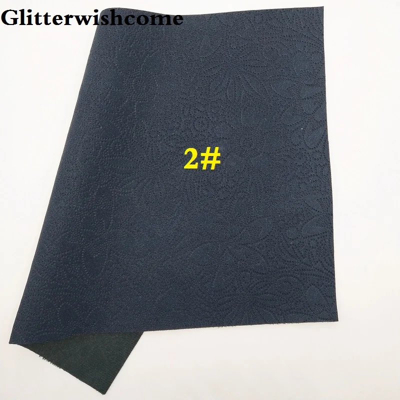 Glitterwishcome 21X29 см A4 размер винил для бантов тисненые цветы кожа Fabirc искусственная кожа листы для бантов, GM138A
