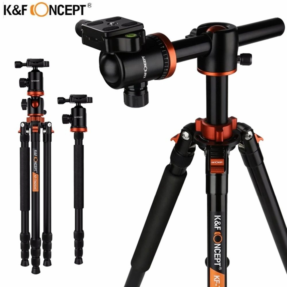 

K&F CONCEPT 72" Professional Camera Tripod Stand Travel Portable Monopod Ball Head 360 Level Scale Stable For DSLR Camera TM2534