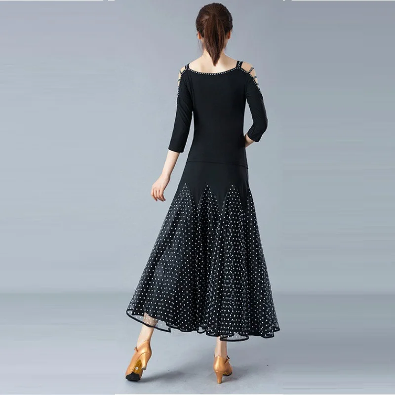Леди Бальные Танцы юбка девушки Современная Танцевальная юбка вальс бальных танцев костюм женский практика маятник длинная юбка D0820