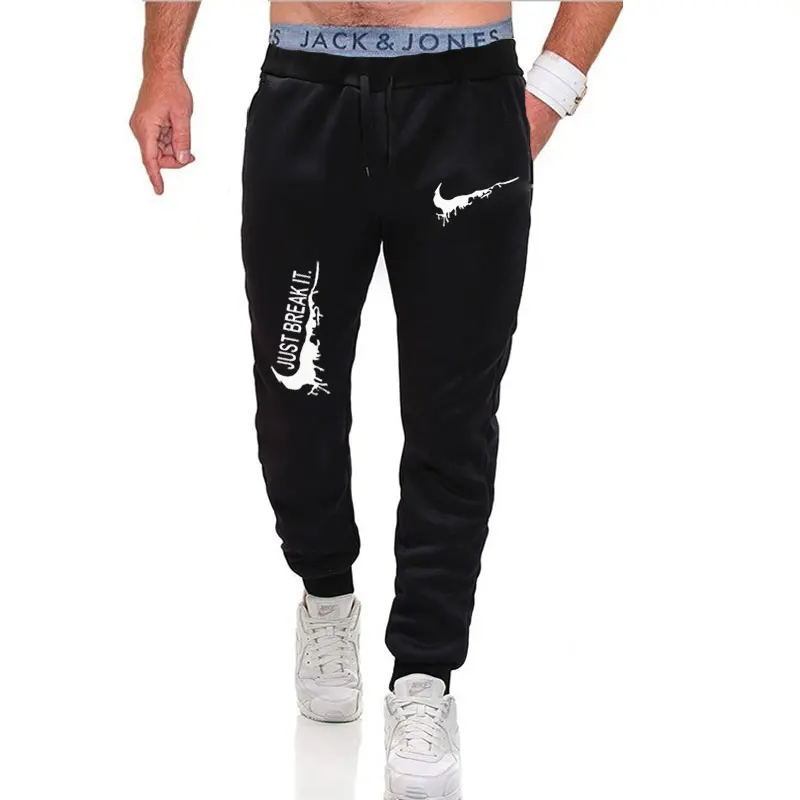

2019 New Brand Mens jogging pants Causal Harem Pants Fashion Hip Hop print Trousers Joggers Cotton Sweatpants Elastic Cuff