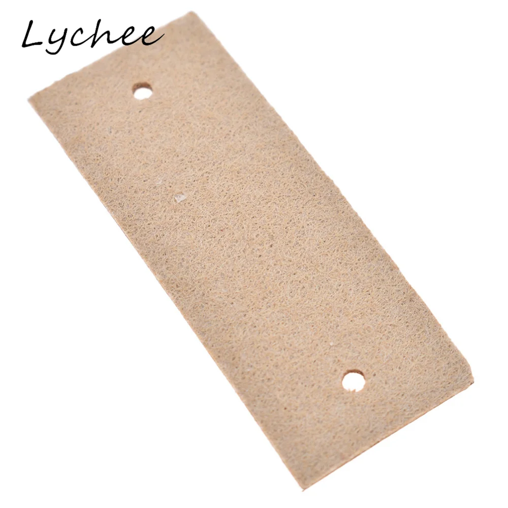Lychee 20pcs 클래식 브라운 인공 PU 가죽 의류 태그 라벨 DIY 공예 봉제 가방 바지 장식 천 마커