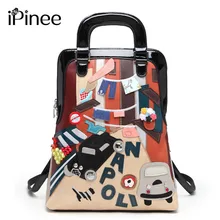 IPinee многофункциональные повседневные женские сумки с мультяшным дизайном, кожаные Наплечные сумки с принтом, школьные сумки для девочек