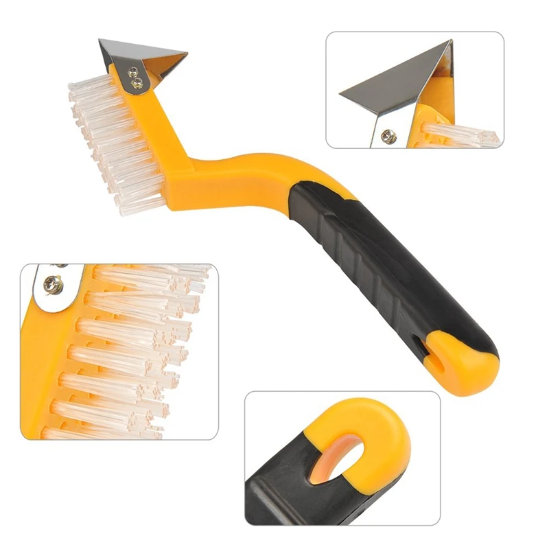 

4Pcs Caulking Tool Kit Joint Sealant Silicone Edge Grout Remover Scraper Yellow Brush Hand Tools Combination