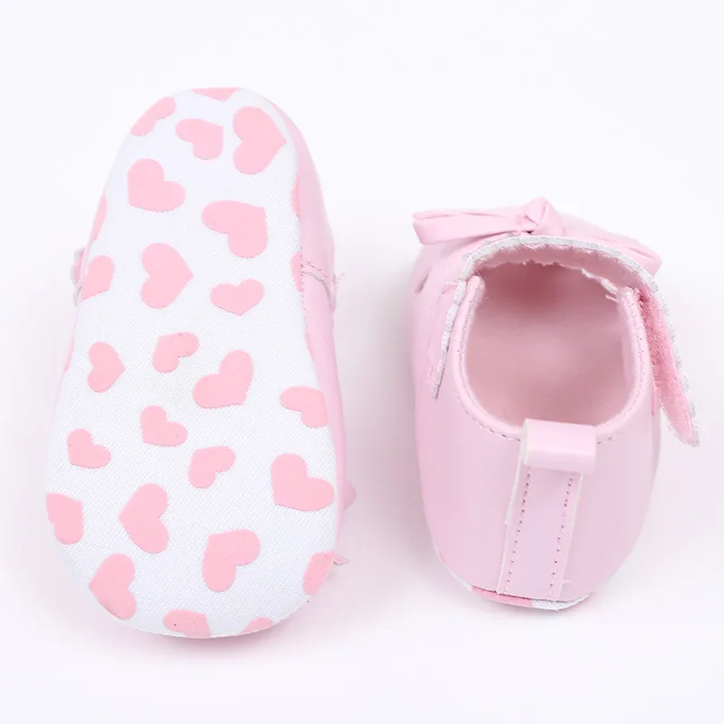 Мягкие детские туфли для новорожденных девочек Нескользящие кроссовки с бантом CZ08