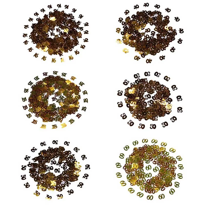 

20g Gold Digitals Figures 16 18 30 40 50 60 Confetti Happy Birthday Party Numbers Table Scatters Decorations Sprinkle Metallic