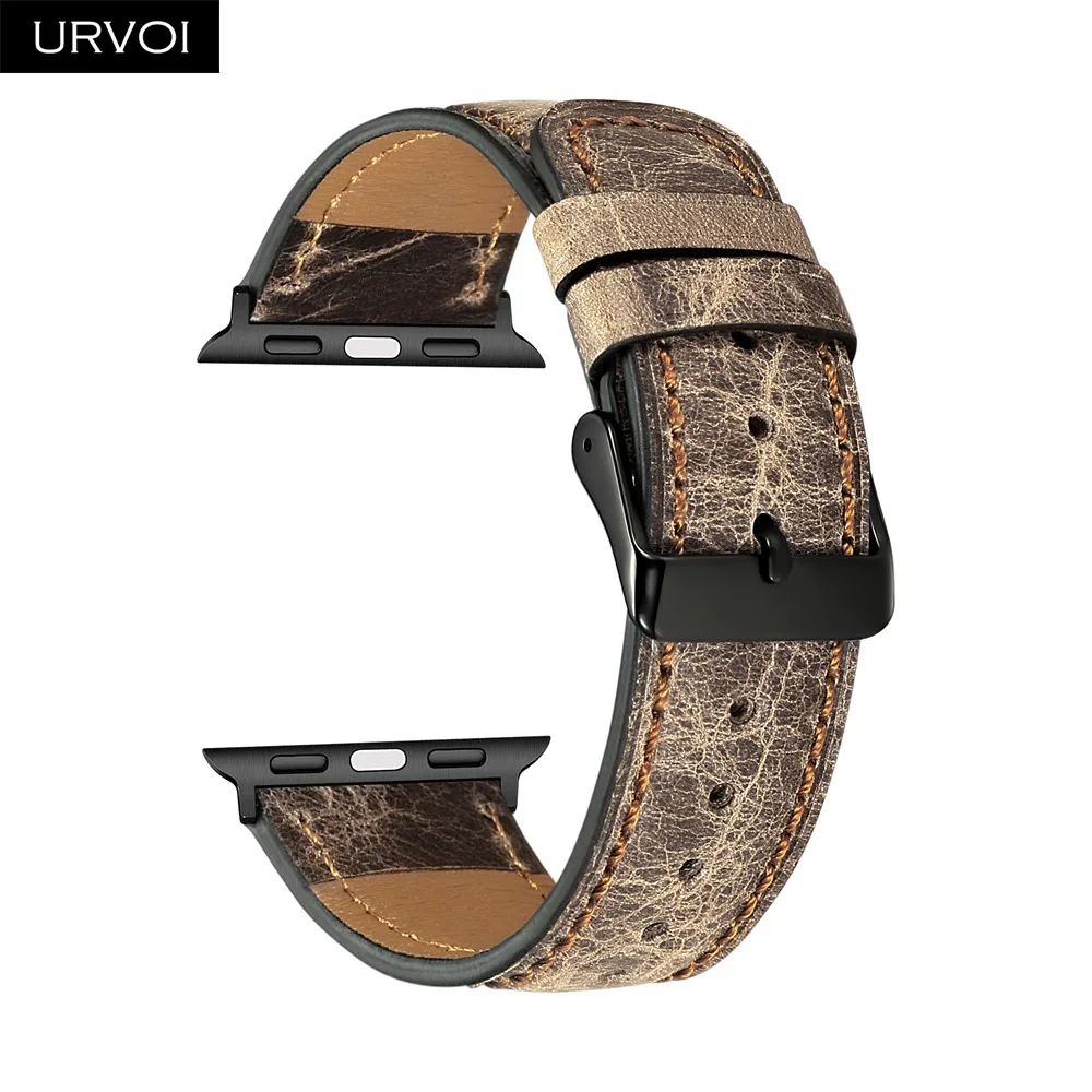 Ремешок URVOI для Apple Watch series 6/5/4/3/2/1 SE из мягкой телячьей кожи матовый ремешок iWatch